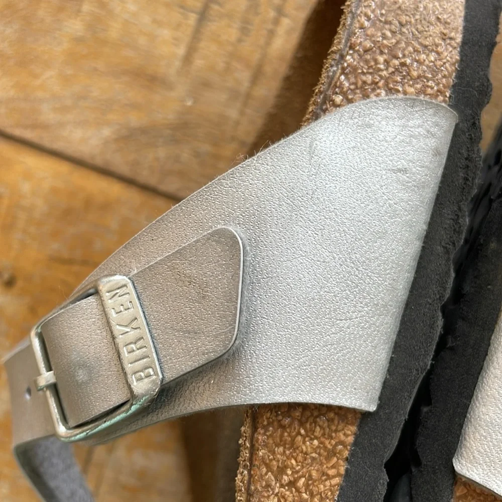 Birkenstock Kids Metallic Light Blue Thong Sandals